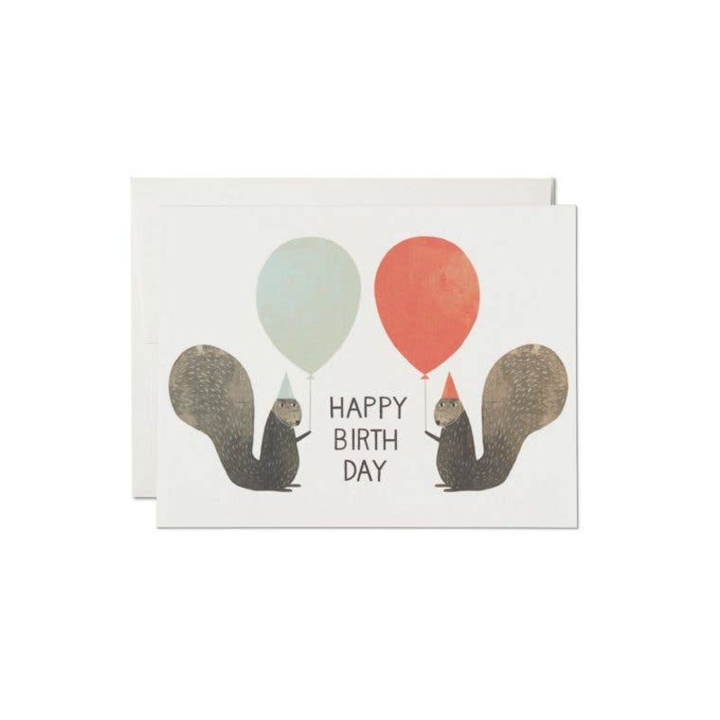 Party Squirrels birthday greeting card