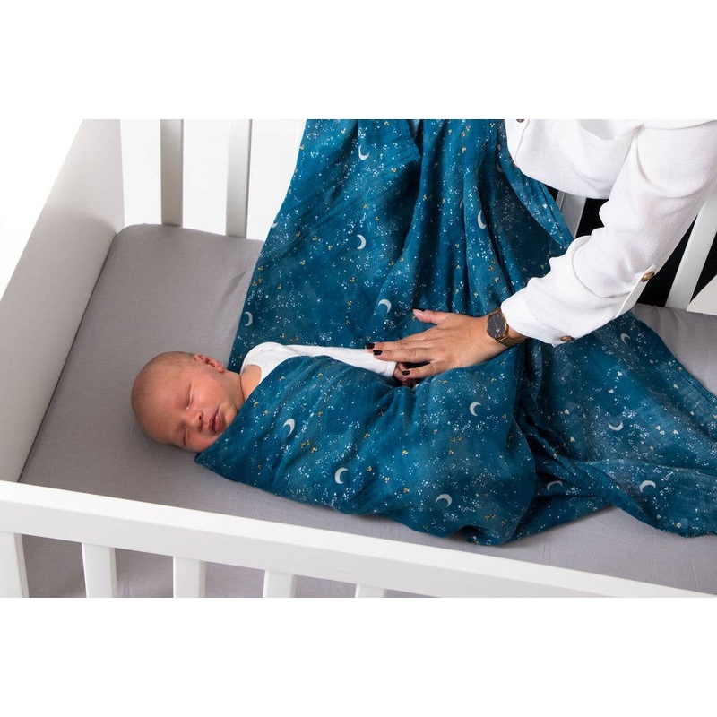 Sky Themed Swaddles, Single, Certified Organic Cotton Muslin Starry Night