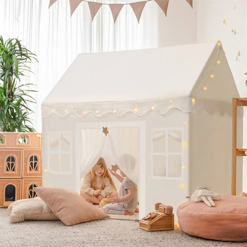 Tiny Land Playhouse Tent  Natural Cream Indoor Tent for Kids