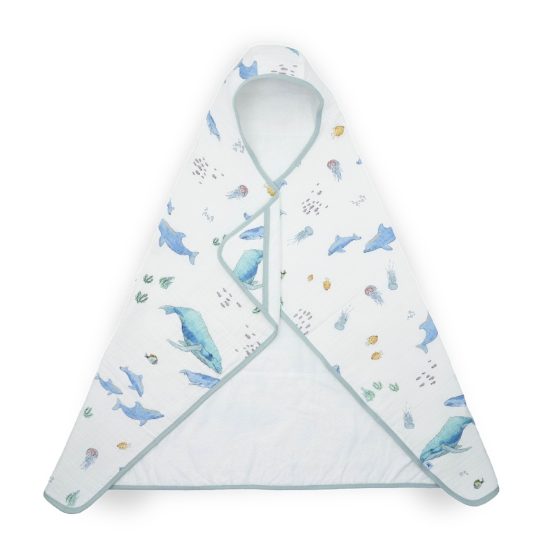 Toddler Hooded Towel – Whales Whales