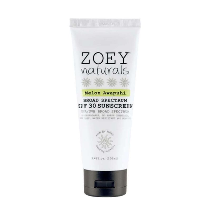 Zoey Naturals Broad Spectrum Sunscreen SPF 30 3.4 oz. Melon Awapuhi