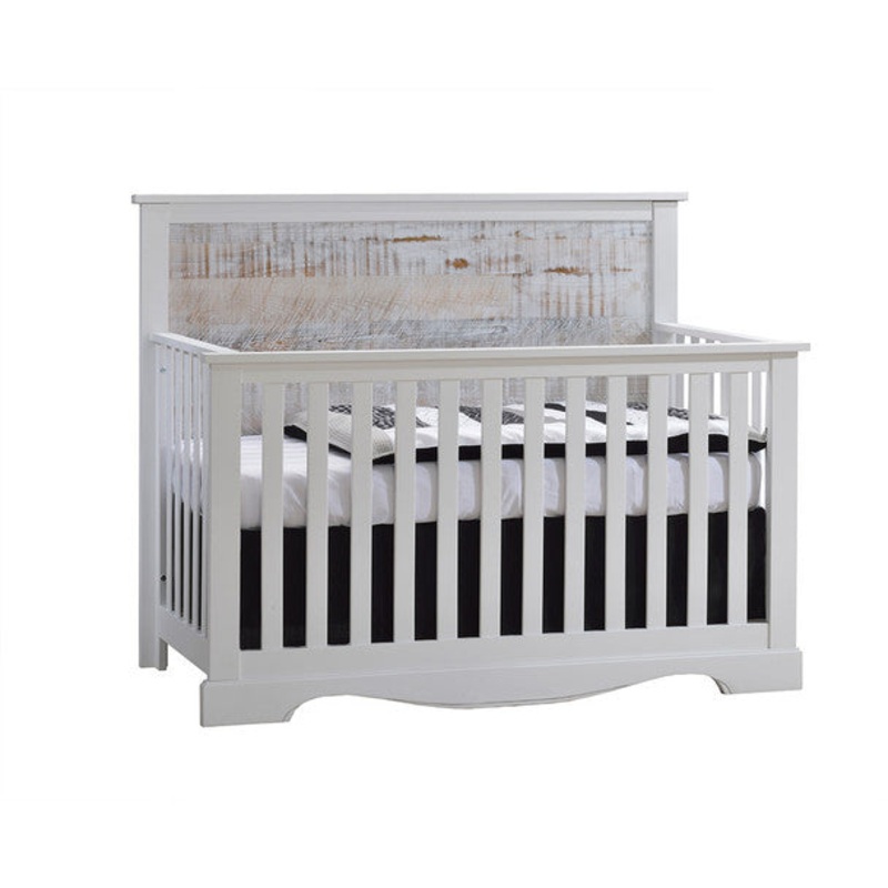 NEST Matisse Collection 5 in 1 Convertible Crib in White and White Bark