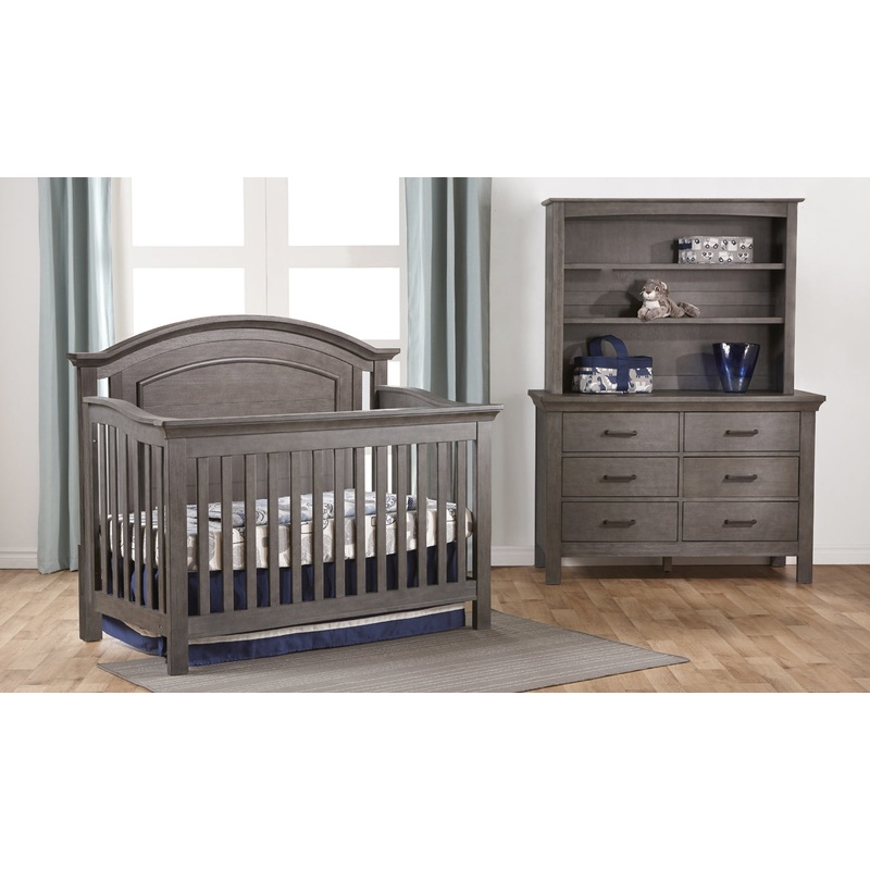 Pali Como Curve Top Forever Crib Distressed Granite