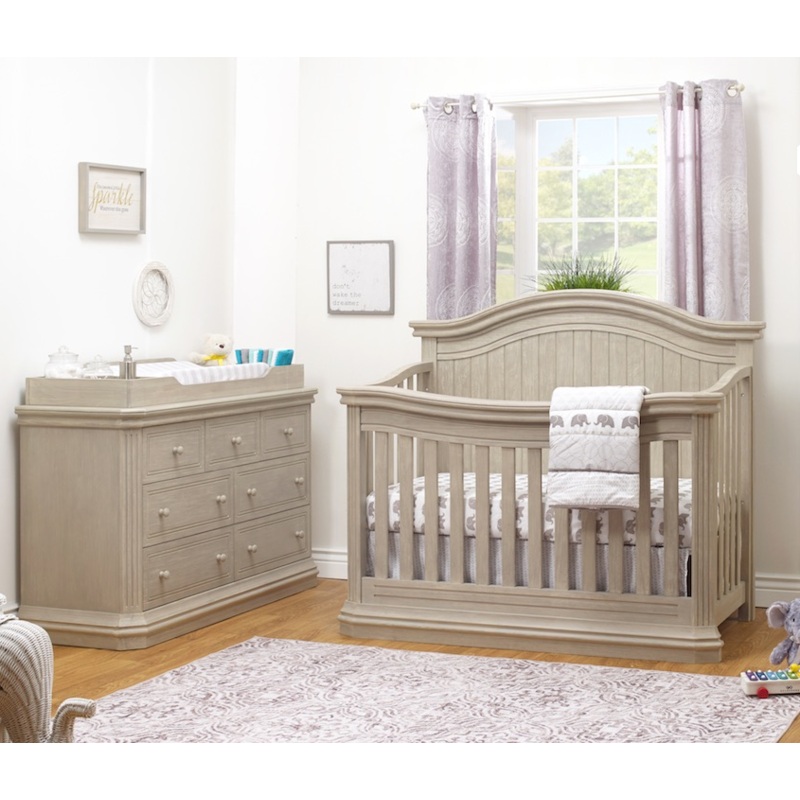 Sorelle Vista Elite Crib and Dresser Set Heritage Fog