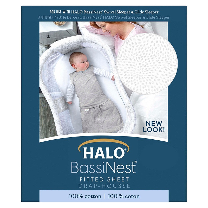 Halo Bassinest Sheet, 100% Cotton, Pebble