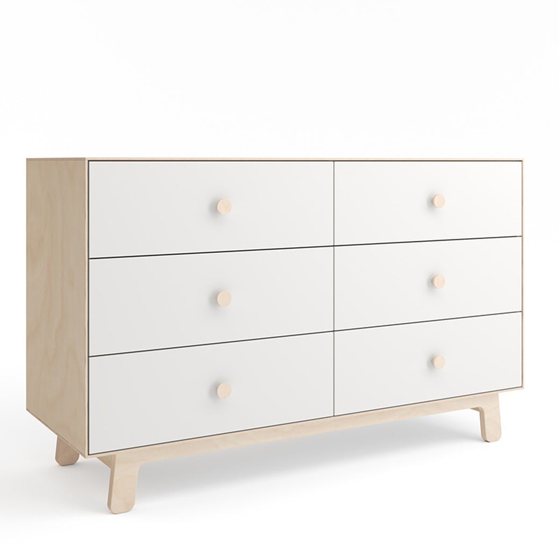 6 Drawer Dresser Birch with Sparrow Base
