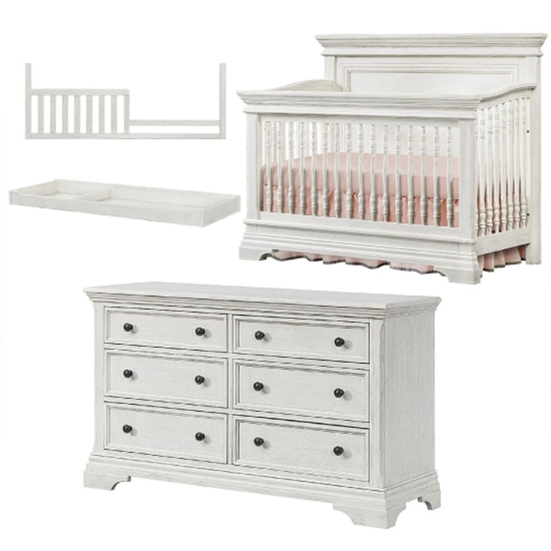 Olivia Complete Nursery Collection Brushed White