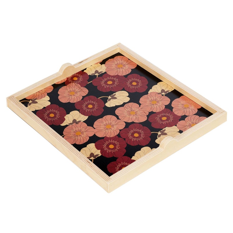Alice Maroon Square Tray