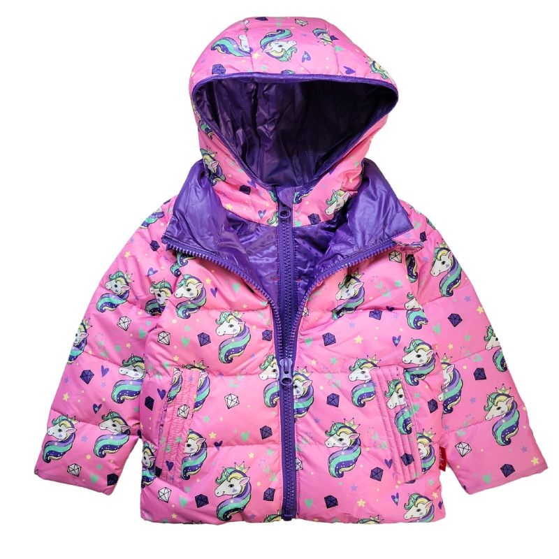 Onekid Car Seat Coat | The Road Coat Down – Unicorn Print 12 Month