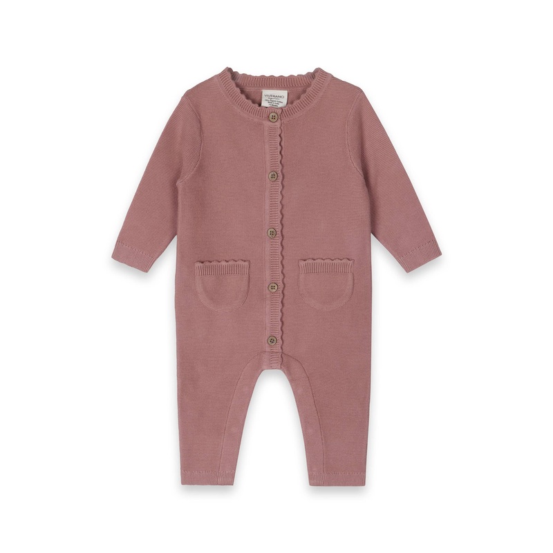 Chunky Knit Jumpsuit Vintage Rose Mix 0-3M