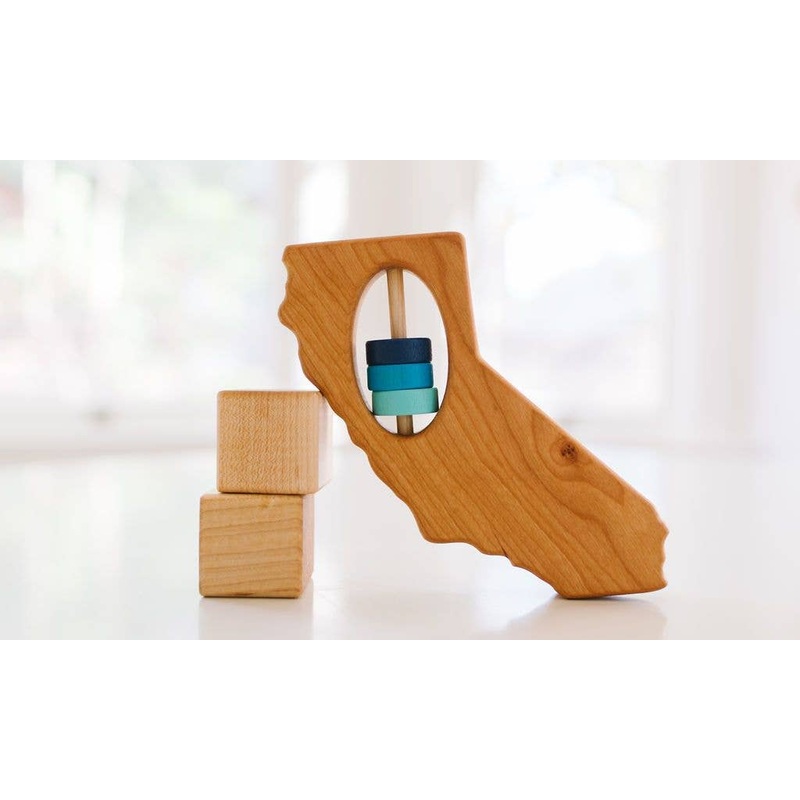 California Wooden Rattle with Aldea Logo
