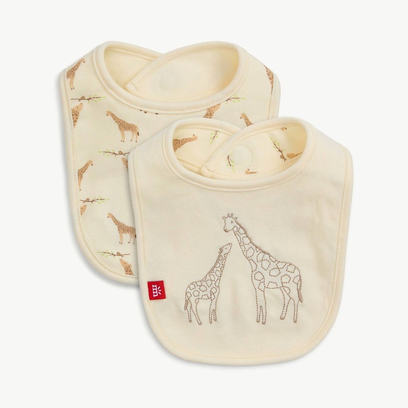 CREAM JOLIE GIRAFFE ORGANIC COT. MAG REV. BIB 101 ONE SIZE