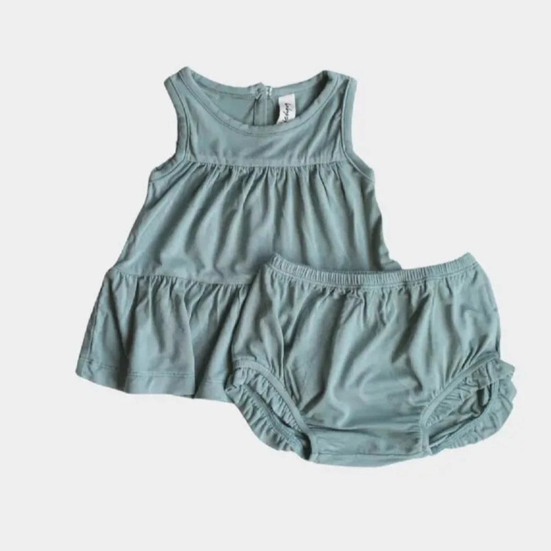 Peplum & Bloomer Set | Teal Green 0-3M