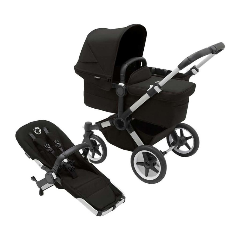 Bugaboo Donkey 5 Mono Complete Stroller Stormy Blue Sun Canopy-Midnight Black Fabrics-Black Chassis