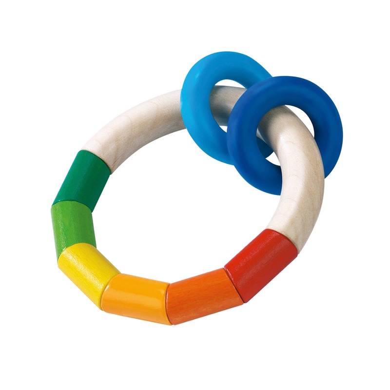 Kringelring Wooden Baby Rattle  Natural Grasping Toy