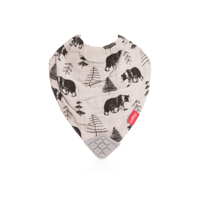 100% Natural Cotton Muslin Teething Bib Walking Bears