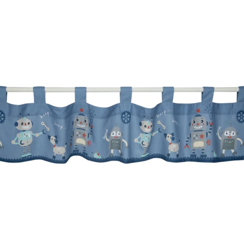 Bedtime Originals Robbie Robots Window Valance (Tab style)