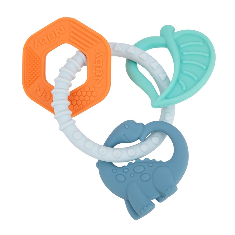 Soft Silicone Chewy Charms Teething Ring Dinosaur