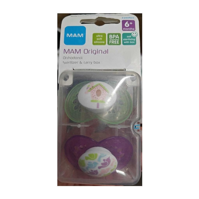 MAM Origional Pacifier 2 Pack for 6+ Months, Purple / Green