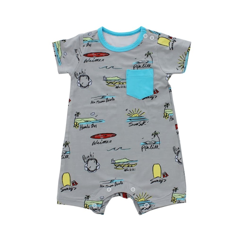Surf Report Shortie Baby Bamboo Romper: 12-18M