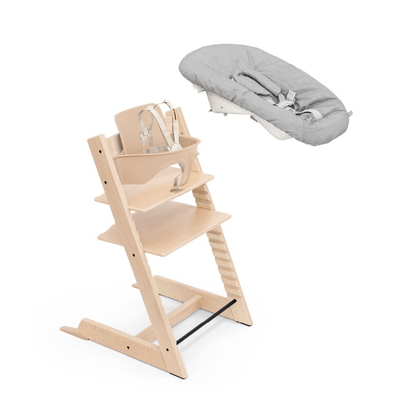 Tripp Trapp High Chair + Newborn Set Bundle Natural