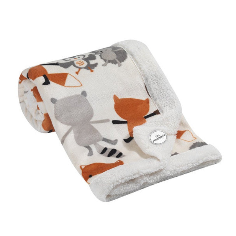 Lambs & Ivy Designer Blankets Velour Sherpa Blanket – Fox & Friends