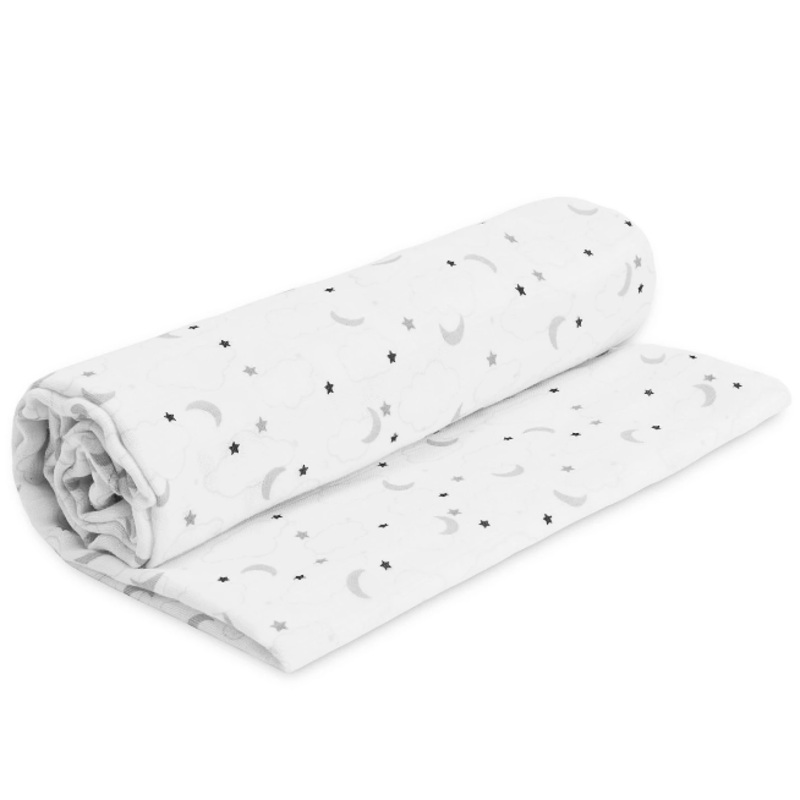 Muslin Swaddle Blanket – Gray Starry Night