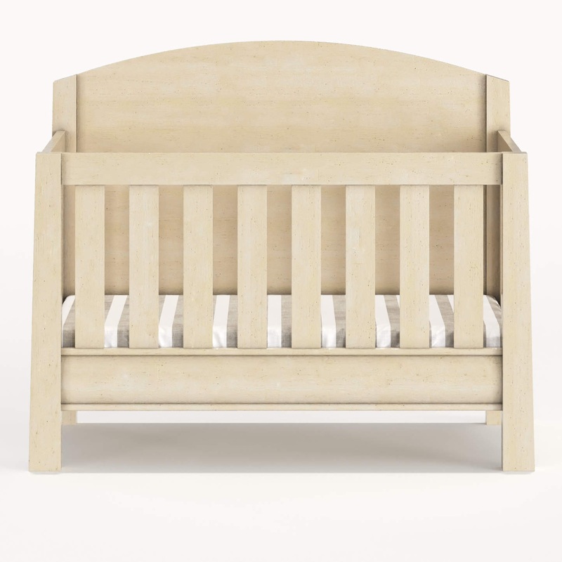 Milk Street Baby Sage 4-in-1 Convertible High Back Arched Crib Oatmilk
