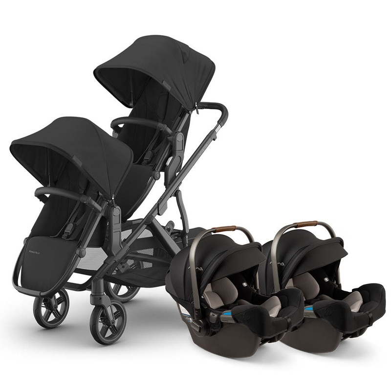 Vista V3 Twin Stroller + Nuna PIPA Series Travel System Jake PIPA rx Caviar