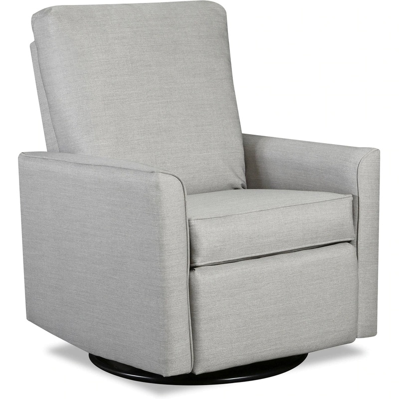 1st Chair Urbana Swivel Glider Recliner – Millionaire – In Stock Brushed Graphite Manual Recline