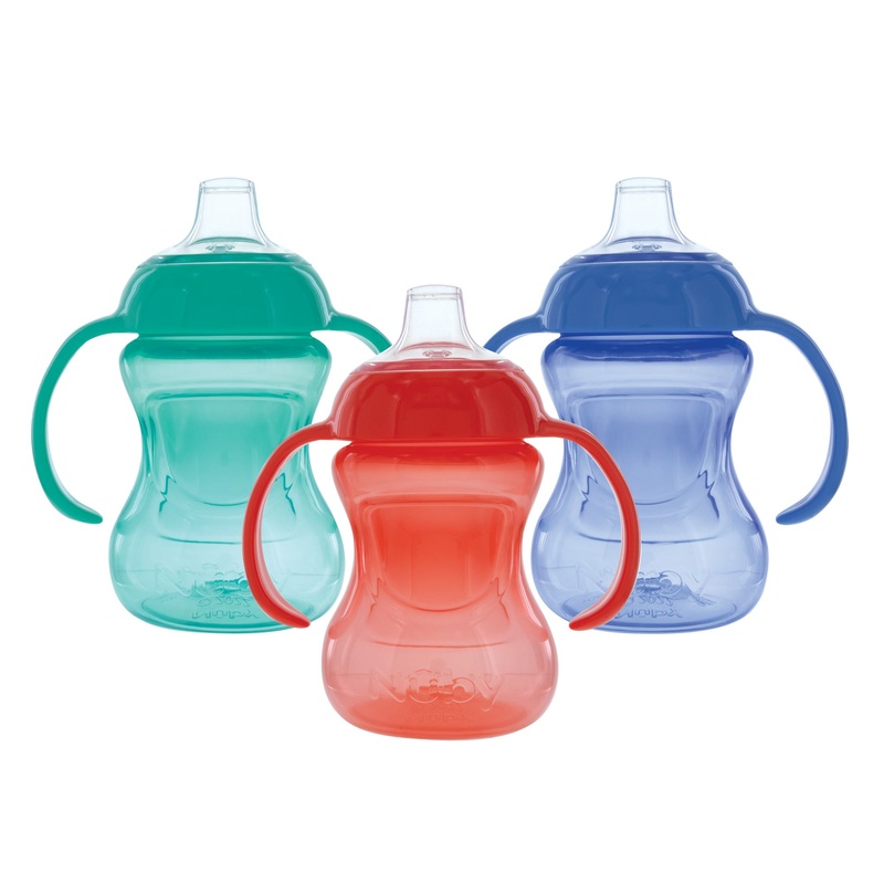 2-Handle Mini Grip N Sip Training Sippy Cup (3 Pack) | Green/Red/Blue