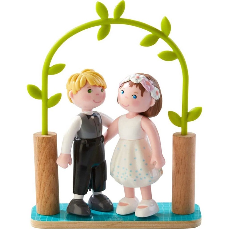 HABA Little Friends 4″ Bride and Groom Bendy Doll Figures