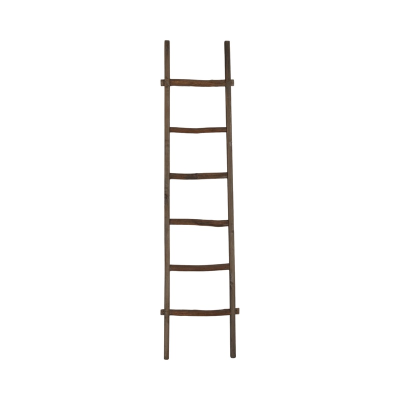 Wood Freestanding Decorative Blanket Ladder – Brown, 76 in.