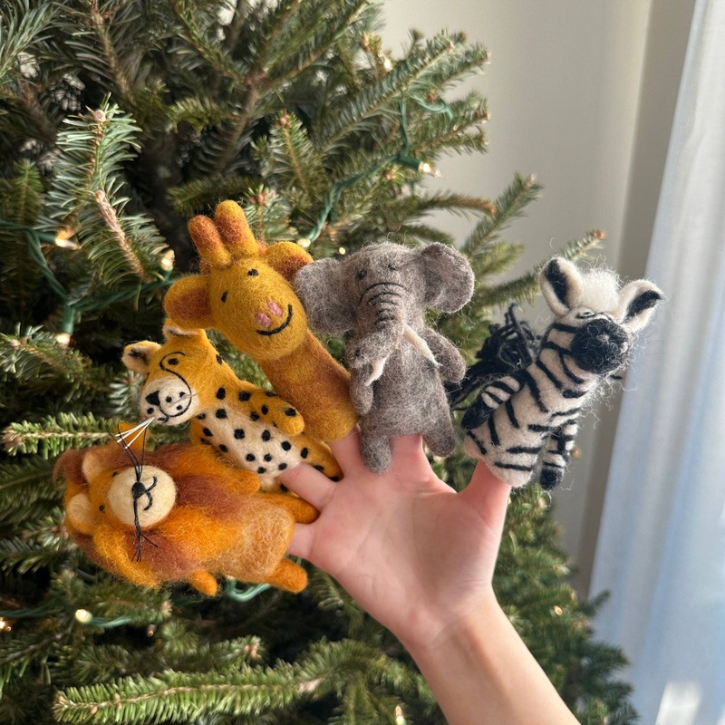 Assorted Felt Finger Puppet – Safari Animal Set of 6