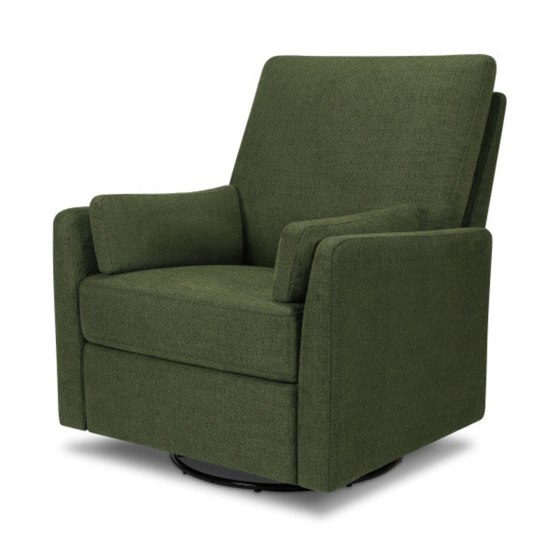 Babyletto Ethan Swivel Glider Recliner Forest Green Linen