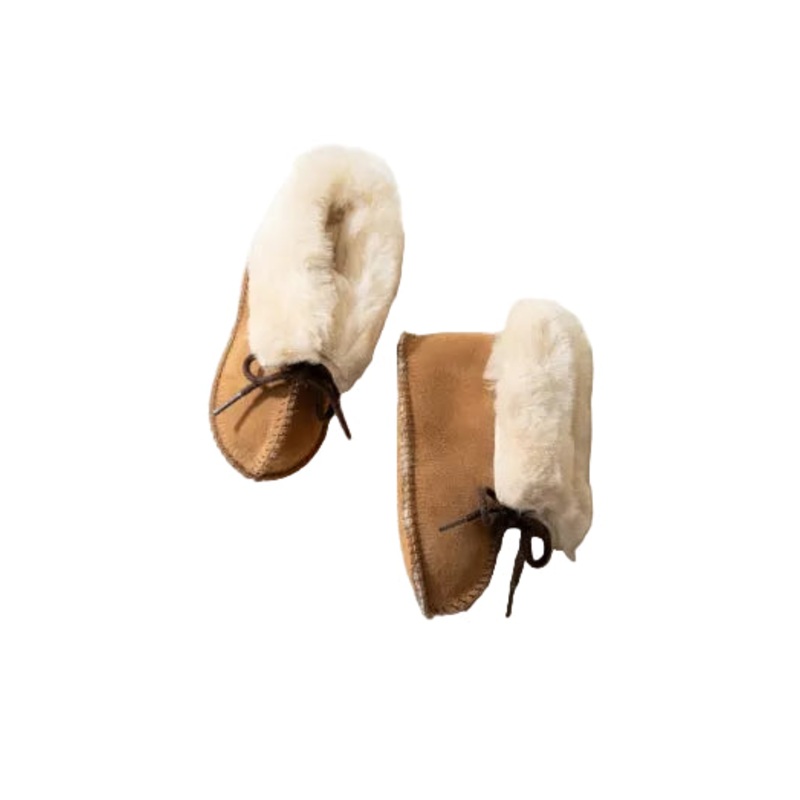 Minnetonka Cozy Sheepskin Suede Booties 1 (0-3 mos)