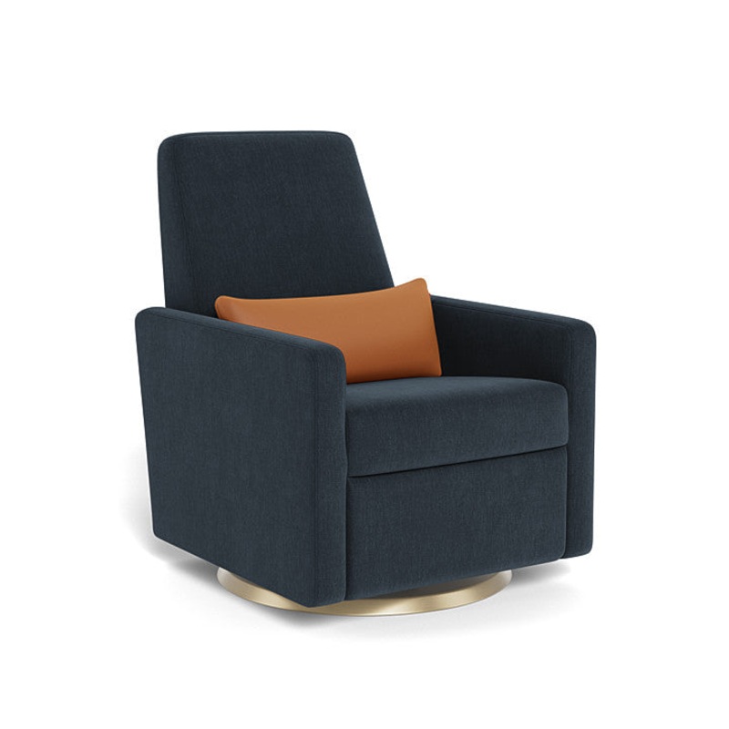 Monte Design Grano Glider Recliner Pebble Grey Performance Weave Espresso