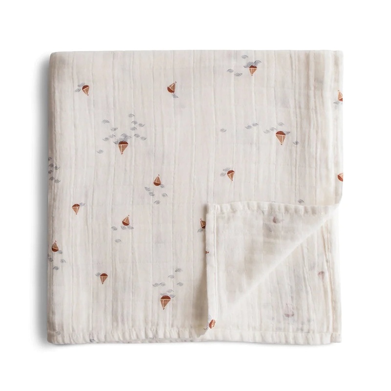 Organic Cotton Swaddle Blanket Boats