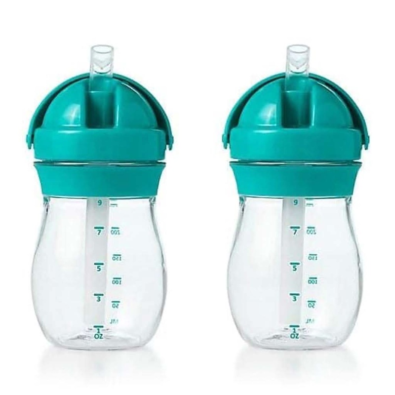 OXO Tot Transitions Straw Cup, 9 Oz, 2 Pack Teal