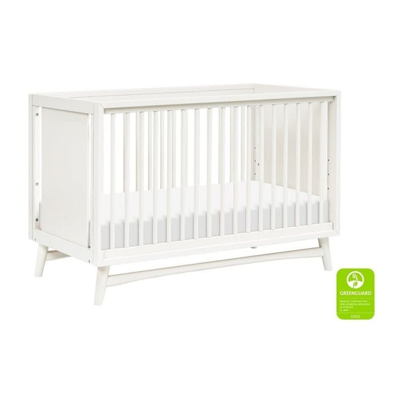 Babyletto Peggy Mid-Century 3-in-1 Convertible Crib with Toddler Bed Conversion Kit Natural Walnut