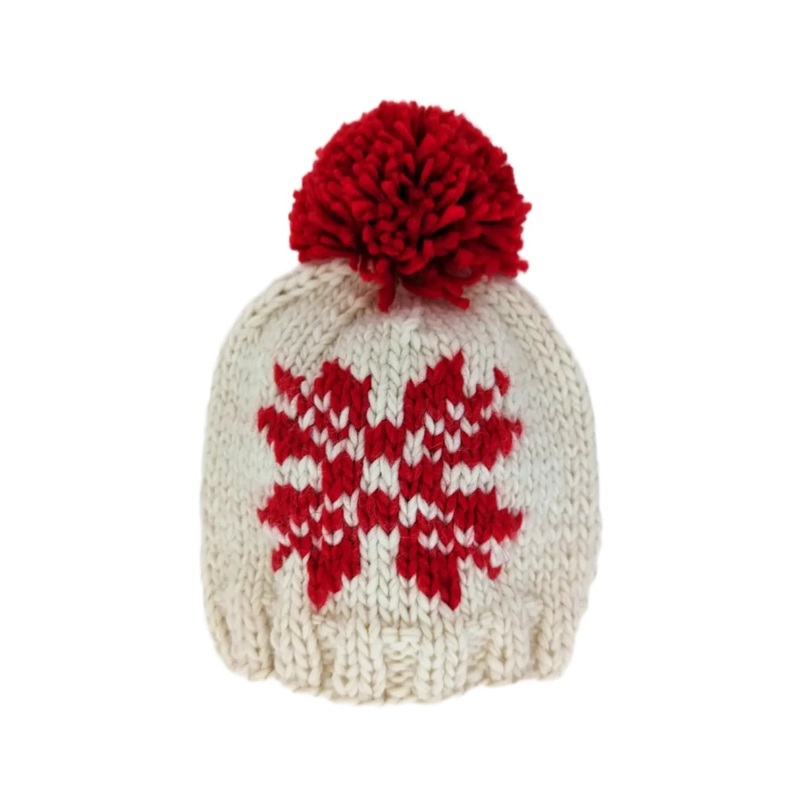 Huggalugs Snowflake Natural Beanie Newborn