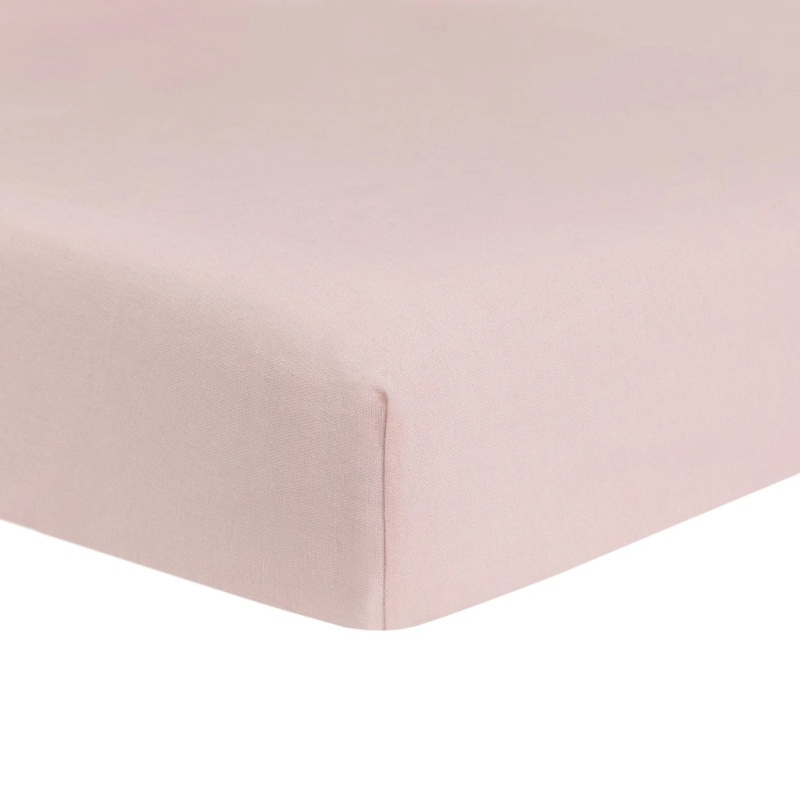 Liz and Roo Petal Pink Linen Blend Crib Sheet