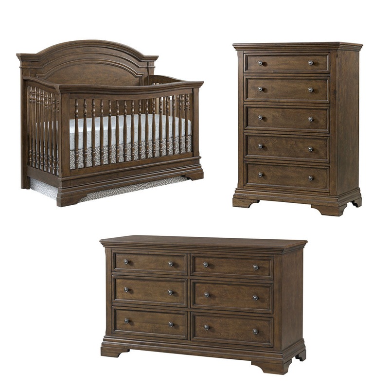 Westwood Olivia 3 Piece Nursery Set Arched Crib in Rosewood