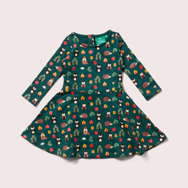 Woodland Walk Long Sleeve Spinny Dress: Woodland Walk Repeat Print / 09-12m
