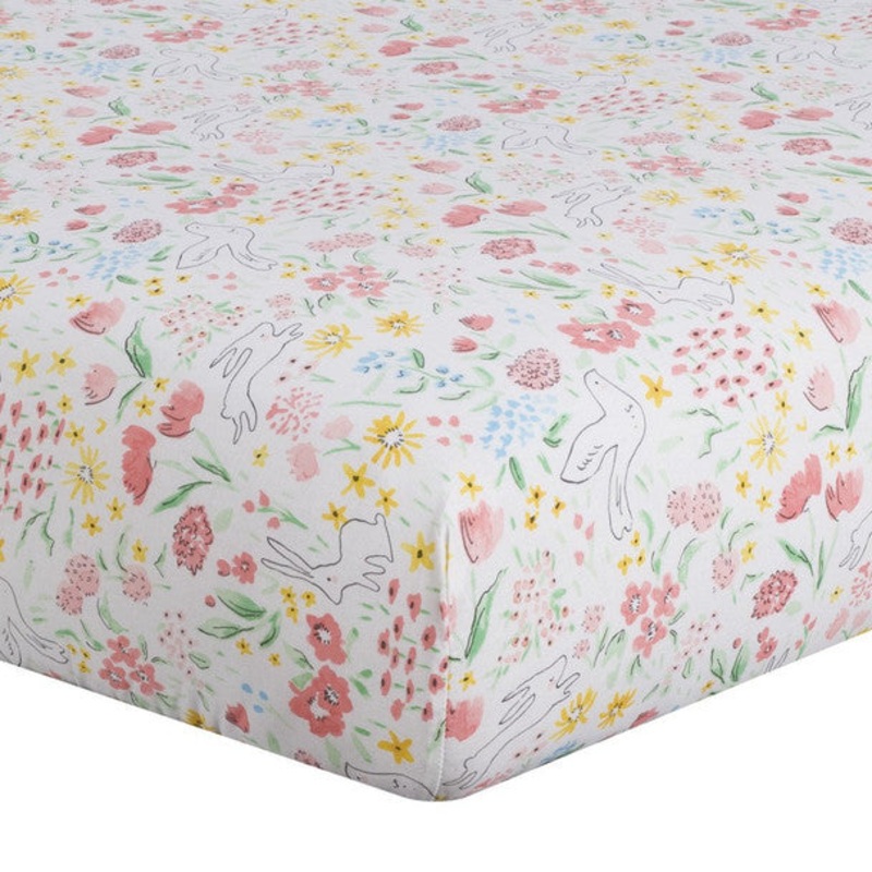 Liz and Roo Spring Garden Crib Sheet