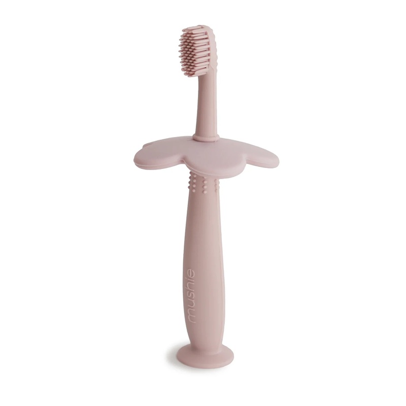 Mushie Silicone Training Toothbrush Blush Flower
