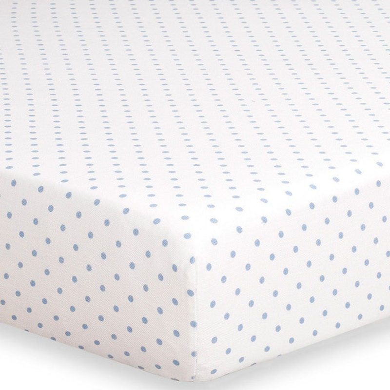 Liz and Roo Sky Blue Mini Dots Crib Sheet