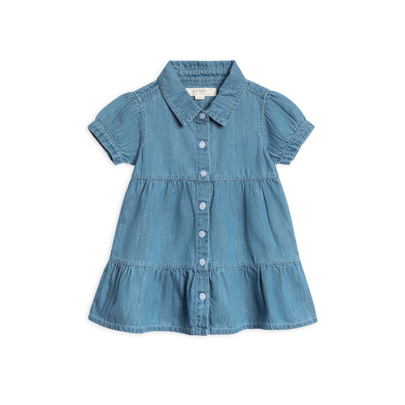 Organic Baby & Kids Pippa Chambray Short Sleeve Shirt Dress: 12-18M