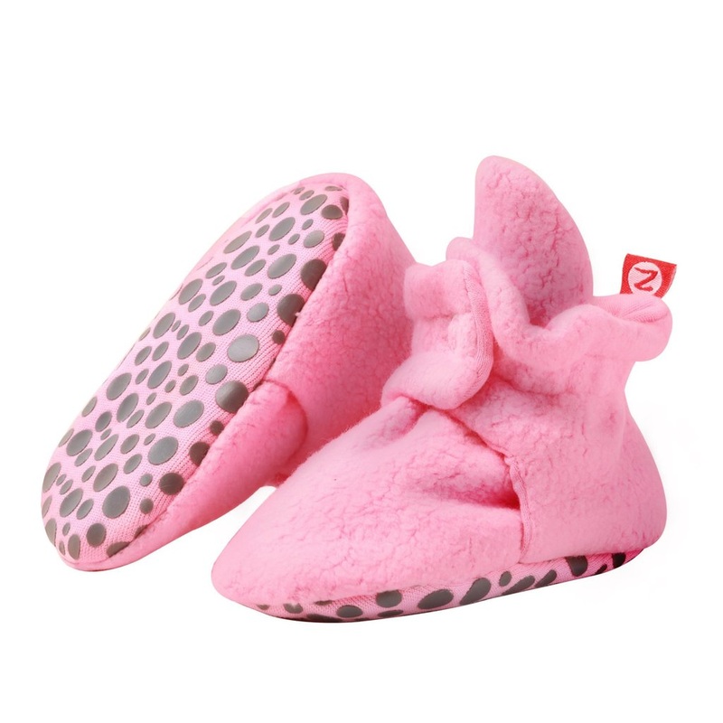 Cozie Fleece Booties with Grippers Pinks Hot Pink 24M