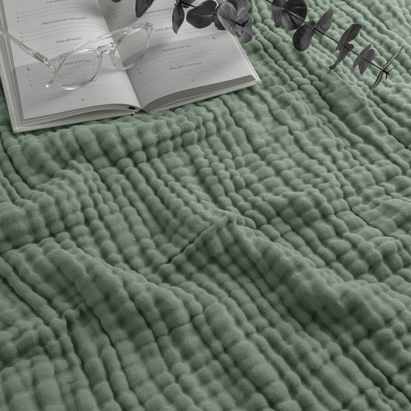 Adult Muslin Cotton Blankets by Comfy Cubs Neptune Throw: 50″ x 60″